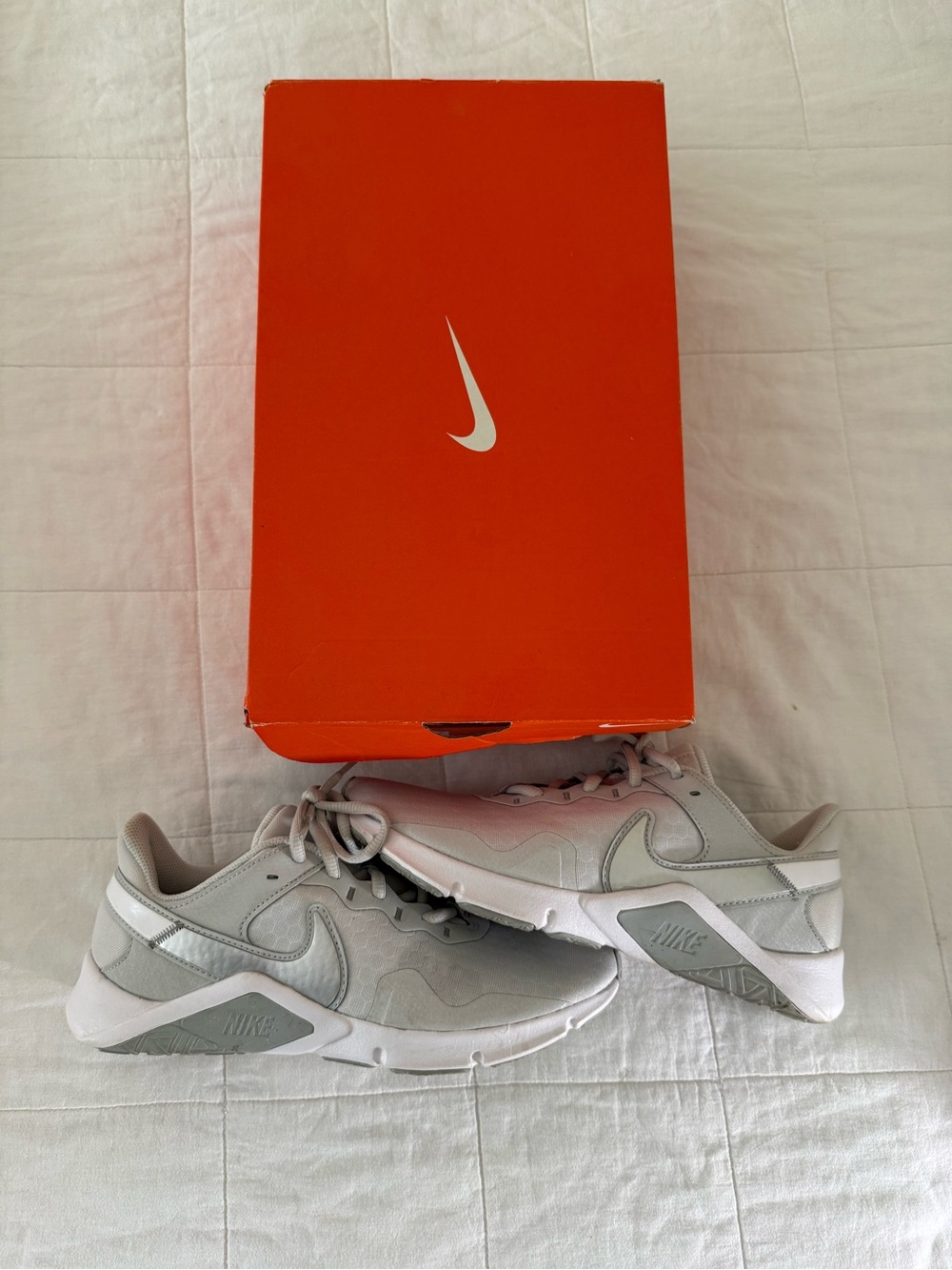 Nike women’s  Sneakers - Light Gray with Silver Accents